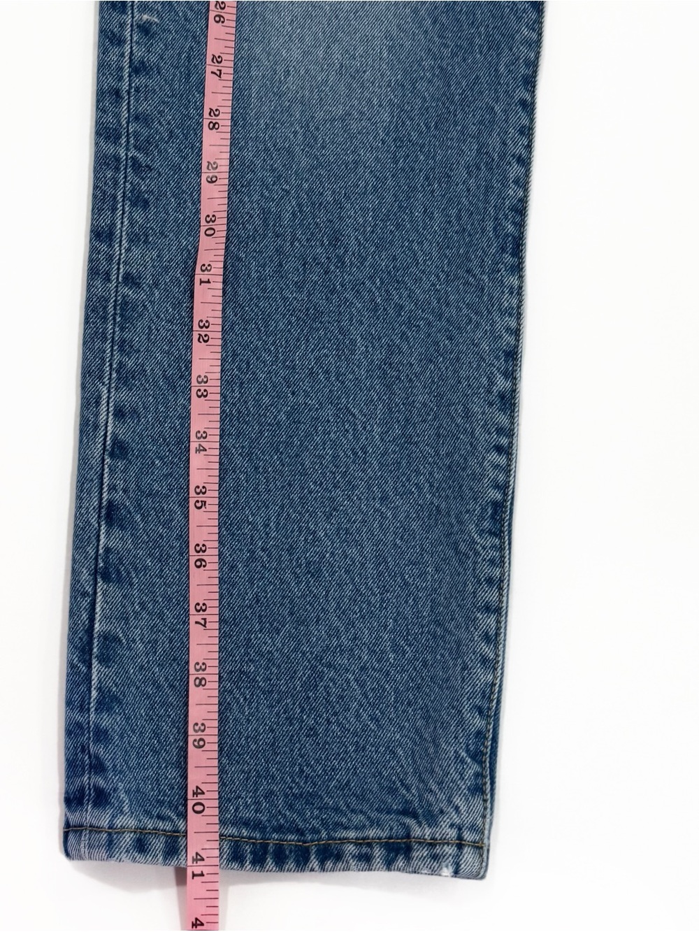 NWOT Levis Straight 501 Denim Jeans with Heart Embroidery | Size 28 - Picture 6 of 6